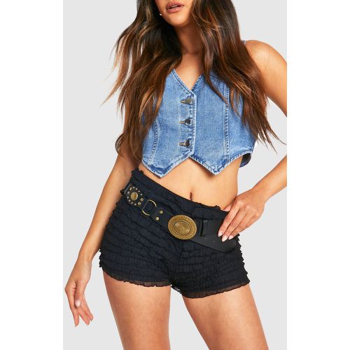 Ceinture Western À Clous Et Anneau - S/M - boohoo - Modalova