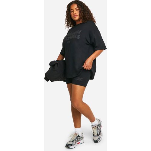 Grande Taille - Ensemble Oversize À Slogan Avec T-Shirt Et Short - 44 - boohoo - Modalova
