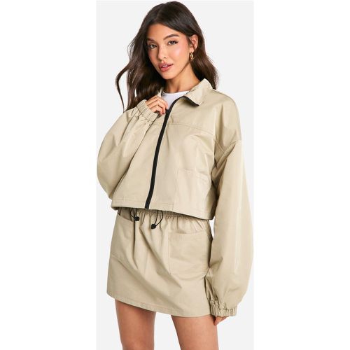 Veste Oversize Zippée En Nylon - 40 - boohoo - Modalova