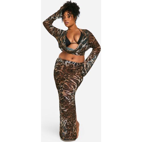 Grande Taille - Jupe Longue De Plage À Imprimé Léopard - 44 - boohoo - Modalova