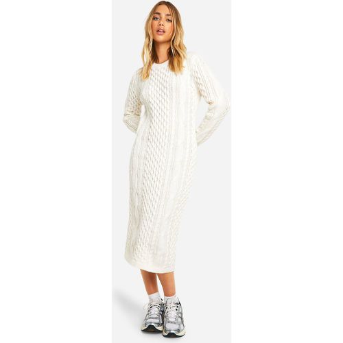 Robe Longue Premium En Maille Torsadée - M - boohoo - Modalova