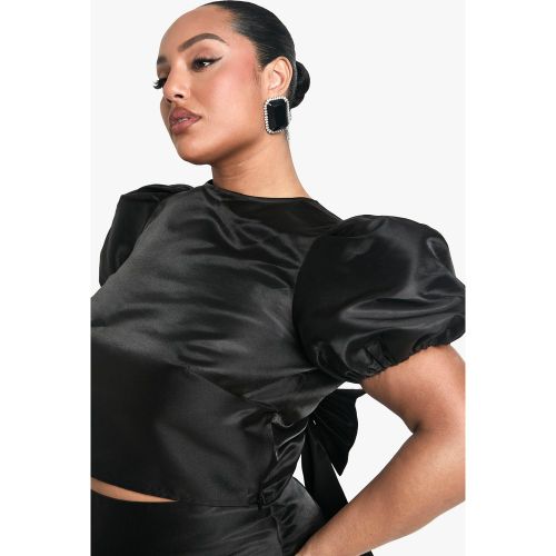 Grande Taille - Top En Taffetas À Manches Bouffantes - 44 - boohoo - Modalova