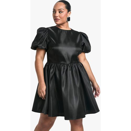 Grande Taille - Robe Patineuse En Taffetas À Manches Bouffantes - 44 - boohoo - Modalova