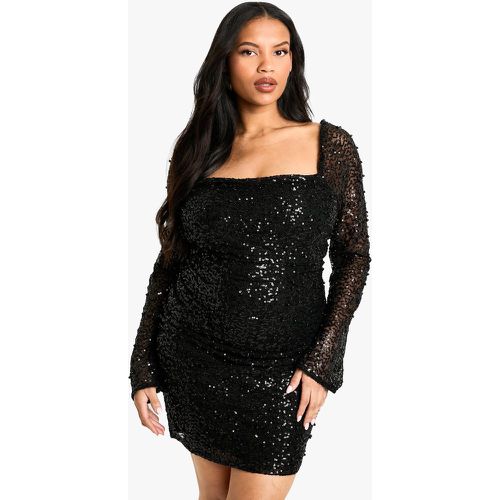 Grande Taille - Robe Moulante Froncée À Perles - 46 - boohoo - Modalova