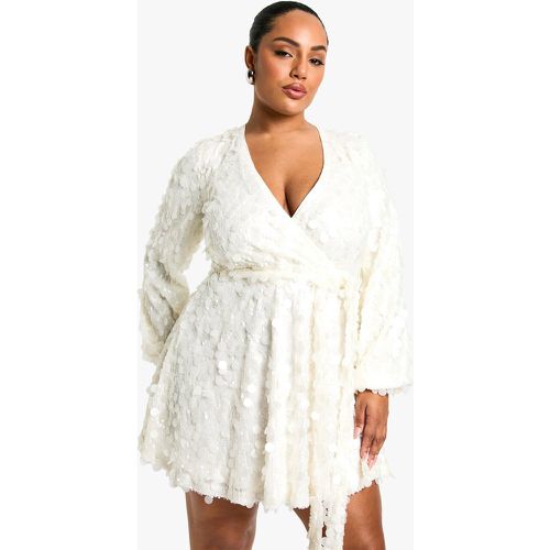 Grande Taille - Robe Patineuse Pailletée - 44 - boohoo - Modalova