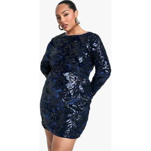 Grande Taille - Robe Moulante En Velours - 44 - boohoo - Modalova