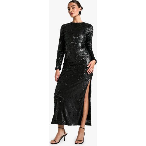 Robe Longue Pailletée À Dos Nu - 38 - boohoo - Modalova