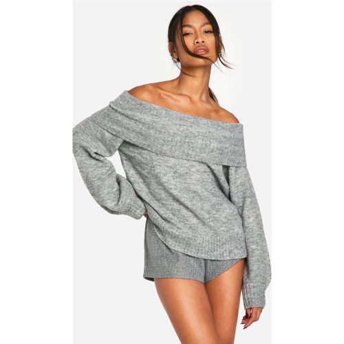 Pull En Maille Douce À Col Bateau - S - boohoo - Modalova