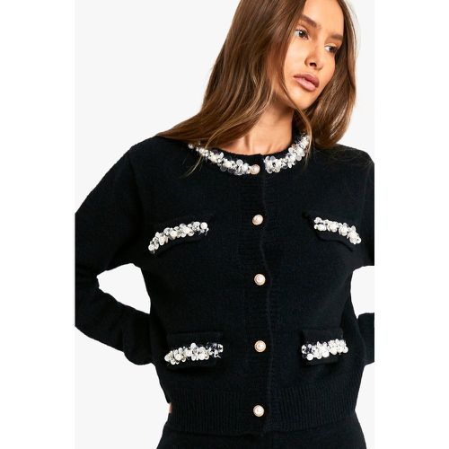 Cardigan En Maille À Paillettes - S - boohoo - Modalova