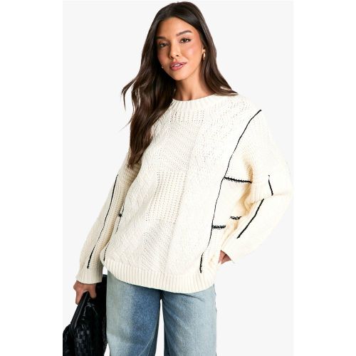 Pull Contrastant À Broderie - S - boohoo - Modalova