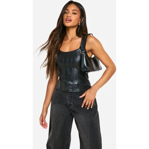 Corset Zippé À Col Carré - 34 - boohoo - Modalova