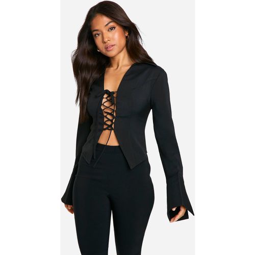 Petite" - Chemise De Tailleur À Lacets - 36 - boohoo - Modalova