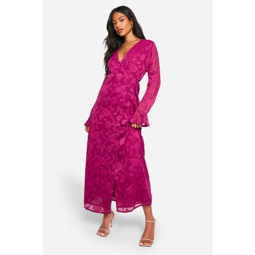 Tall" - Robe Portefeuille Fleurie À Volants - 36 - boohoo - Modalova