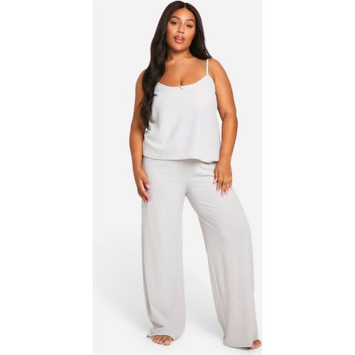 Grande Taille - Ensemble De Pyjama Avec Débardeur En Pointelle Et Pantalon - 44 - boohoo - Modalova