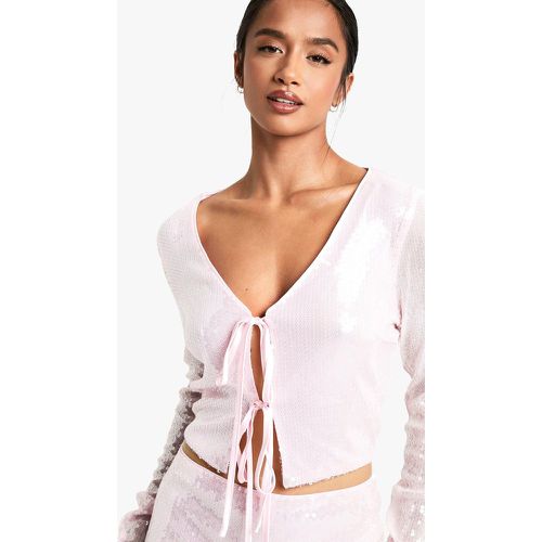 Petite" - Top Pailleté Noué - 36 - boohoo - Modalova