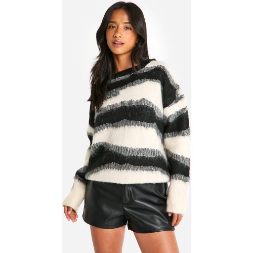 Petite" - Pull Oversize À Motif Jacquard - L - boohoo - Modalova