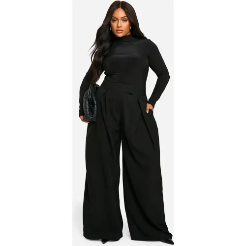 Grande Taille - Pantalon Large Plissé - 56 - boohoo - Modalova