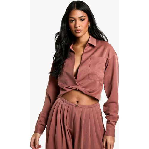 Tall" Relaxed Fit Twist Front Shirt - 40 - boohoo - Modalova