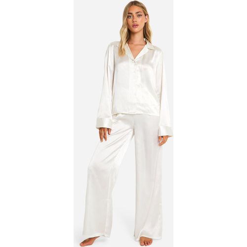 Ensemble De Pyjama Satiné À Manches Longues - 36 - boohoo - Modalova