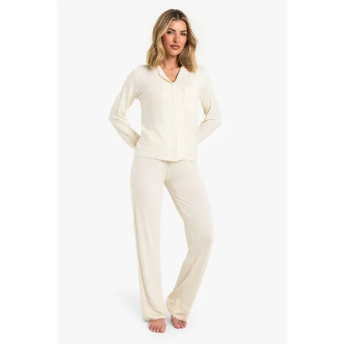 Ensemble De Pyjama À Col Boutonné - 34 - boohoo - Modalova