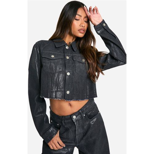 Chemise En Jean Enduit - 40 - boohoo - Modalova