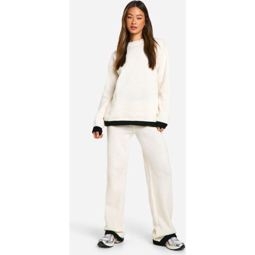 Tall" - Ensemble En Maille Contrastante Avec Pull Et Pantalon - S - boohoo - Modalova