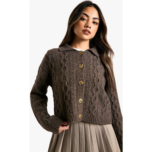 Cardigan En Maille Torsadée - M - boohoo - Modalova