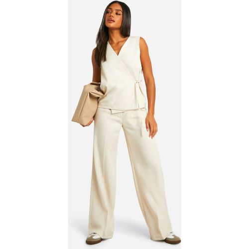 Pantalon Droit Ajusté - Blanc Écru - 34, Blanc Écru - boohoo - Modalova