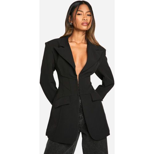 Blazer À Coutures Apparentes - 40 - boohoo - Modalova