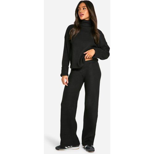 Pantalon Large En Maille Côtelée - 36 - boohoo - Modalova