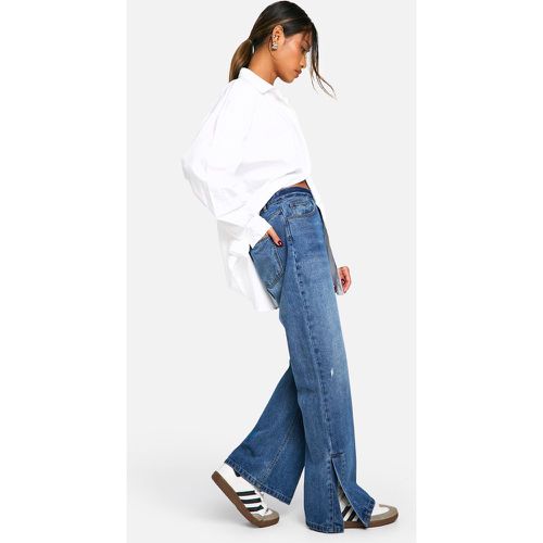 Jean Flare En Denim Fendu - 40 - boohoo - Modalova