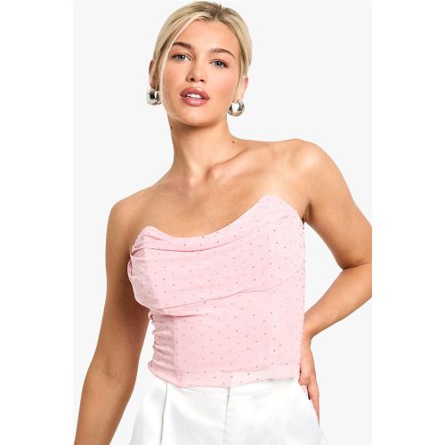 Corset Strassé En Mesh - 40 - boohoo - Modalova