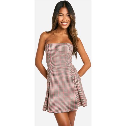 Robe Courte Habillée À Carreaux - 36 - boohoo - Modalova