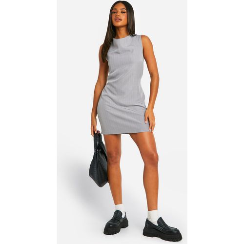 Robe Courte À Rayures Fines Et Col Bénitier - 38 - boohoo - Modalova