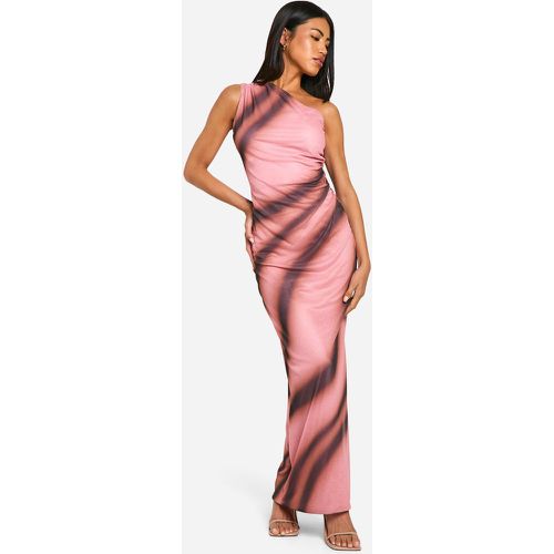 Robe Longue Asymétrique En Mesh À Imprimé Abstrait - 36 - boohoo - Modalova