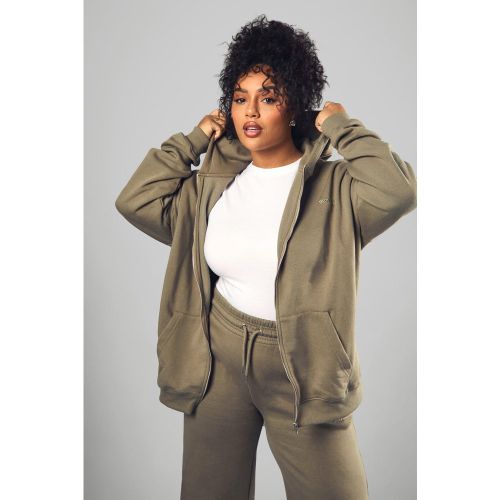 Grande Taille - Sweat À Capuche Oversize Zippé À Broderie Dsgn Studio - 44 - boohoo - Modalova