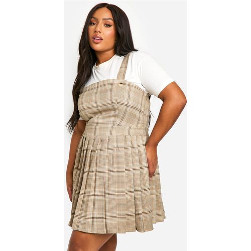 Grande Taille - Robe Salopette Plissée À Carreaux - 46 - boohoo - Modalova