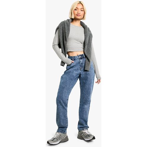 Jean Mom Cintré Basique Taille Haute - 8/30L - boohoo - Modalova