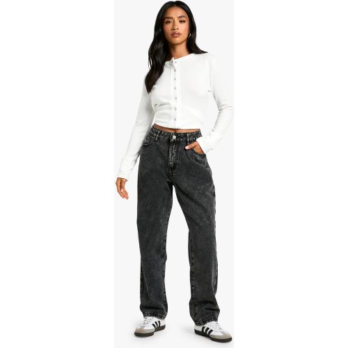 Petite" - Jean Droit Délavé - 6/26L - boohoo - Modalova