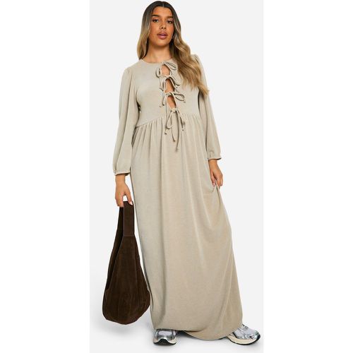 Maternité - Robe De Grossesse Côtelée À Manches Longues - 40 - boohoo - Modalova