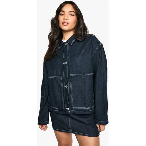 Grande Taille - Veste En Jean À Coutures Contrastantes - 46 - boohoo - Modalova