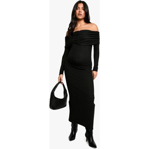 Maternité - Robe De Grossesse Longue Texturée À Col Bateau - 40 - boohoo - Modalova