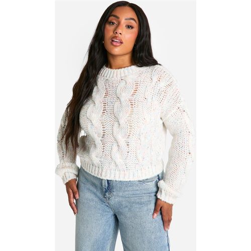 Grande Taille - Pull Court En Maille Mouchetée - 44 - boohoo - Modalova