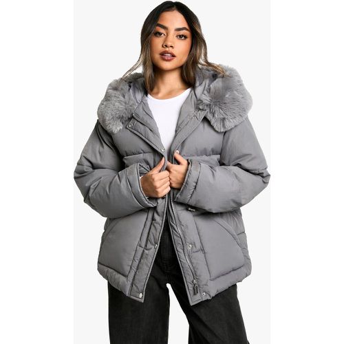 Parka Matelassée À Capuche En Synthétique - 40 - boohoo - Modalova