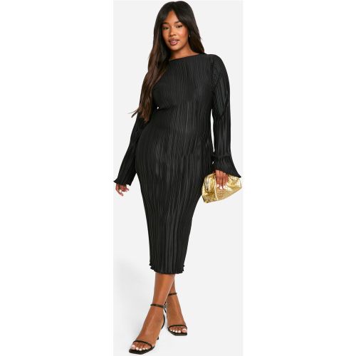 Grande Taille - Robe Mi-Longue Plissée À Manches Évasées - 44 - boohoo - Modalova
