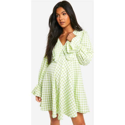 Maternité - Robe De Grossesse À Volants Et Manches Bouffantes - 40 - boohoo - Modalova