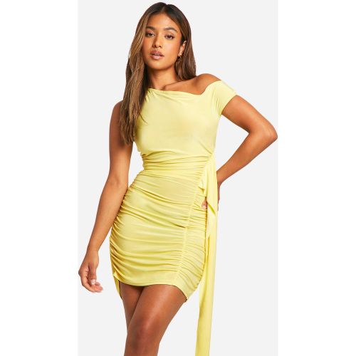 Petite" - Robe Courte Moulante Drapée - 34 - boohoo - Modalova