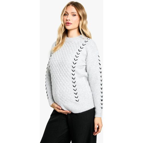 Maternité - Pull De Grossesse Oversize À Coutures Apparentes - L - boohoo - Modalova