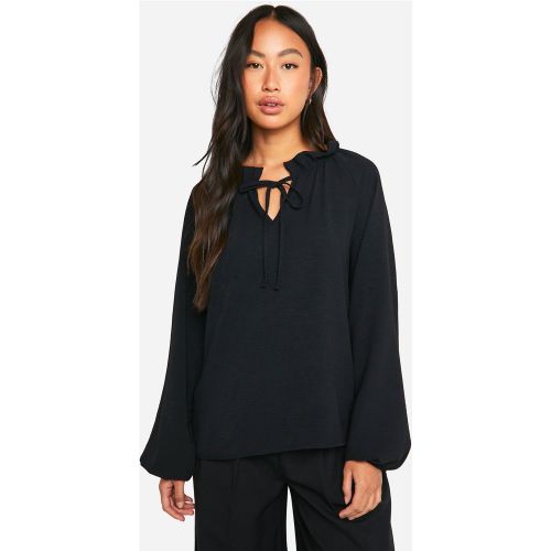Blouse Nouée À Col Volanté - 42 - boohoo - Modalova