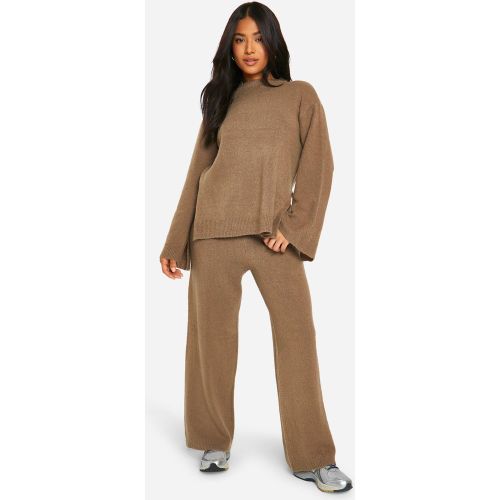 Petite" - Ensemble En Maille Douce Avec Pull Et Pantalon Flare - S - boohoo - Modalova